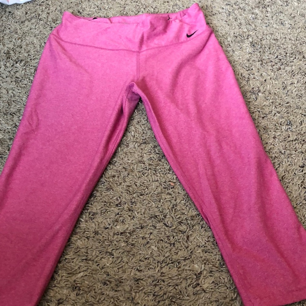 Pink nike workout crops Size M
